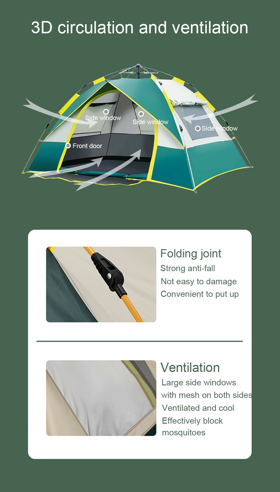 Cheap Goat Tents ONLIVING Ultralight Automatic Tent Instant Setup Protable Foldable Waterproof Tent Sun Shelter for Travel Camping Outdoor Hiking Tents 